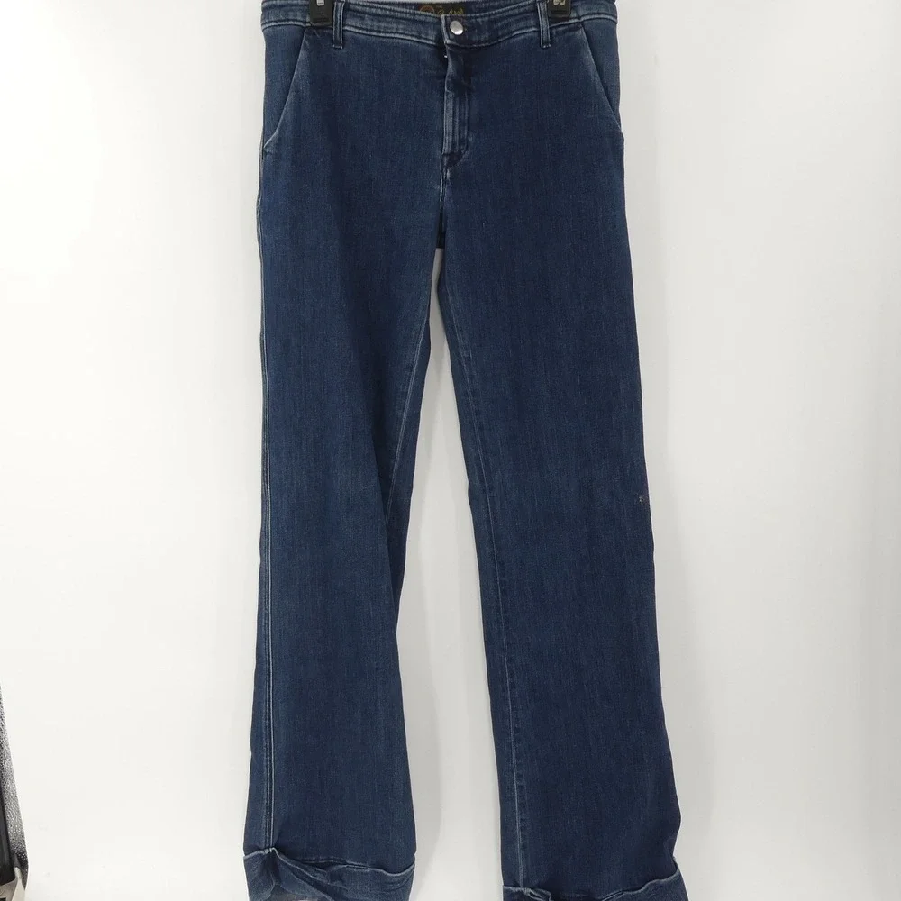 Seafarer Mid-Rise Wide Leg Maggie May Cuffed‎ Jeans Size 30 Made in Italy